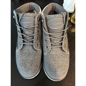 Lugz Drifter Zeo Grey Textile Felt Lace Up Mid Top Boots Womens 7.5 WDRPT-025